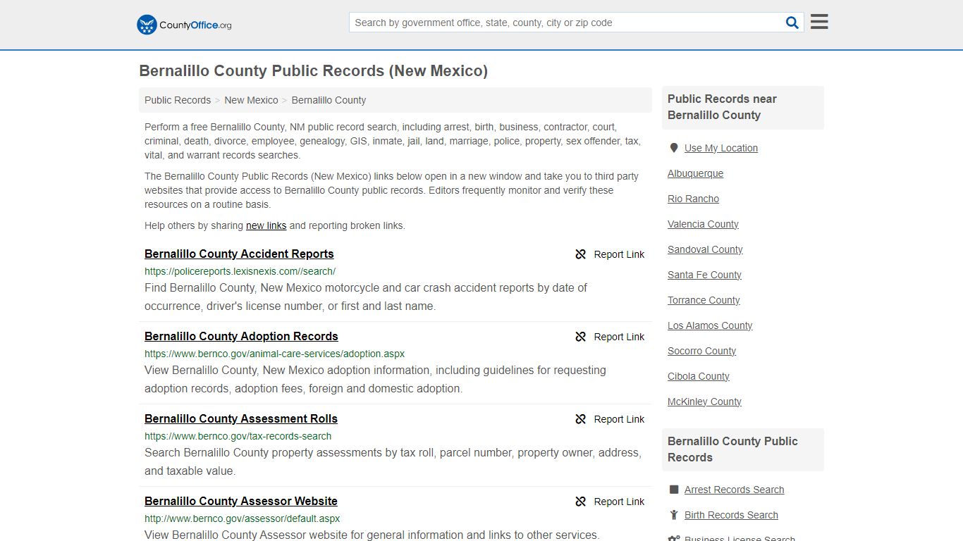 Bernalillo County Public Records (New Mexico) - County Office